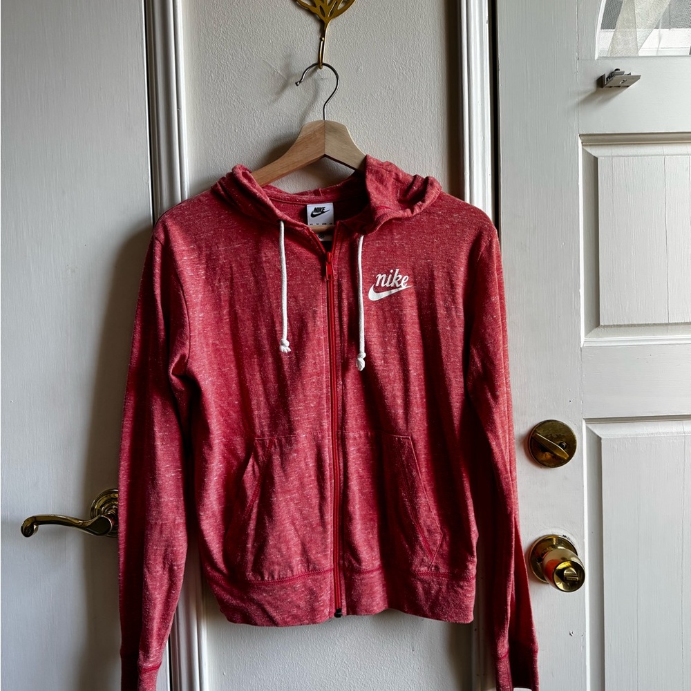 Nike Women's Red Zip-Up Hoodie Jacket